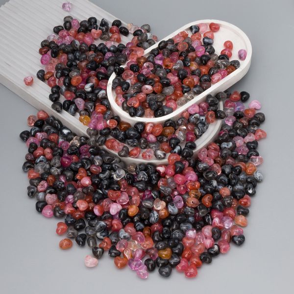 Бусины акрил 12х10х9 мм, 500 г, дымка, сердце, (микс), (7748711)7556 , Astra&Craft