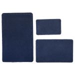 Набор заплаток пришив. из замши, прямоуг-к 4х6,4см, 6х9,6см, 8х12,7см, с перфорацией, 3 шт (22 темно-синий), 59403