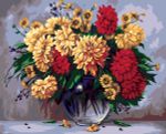 Картина по номерам Фрея PNB/PL-147, Букет георгинов, 50х40 см