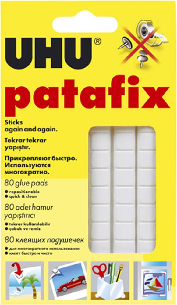 Подушечки клеевые UHU PATAFIX белые, 80 шт /TOS/