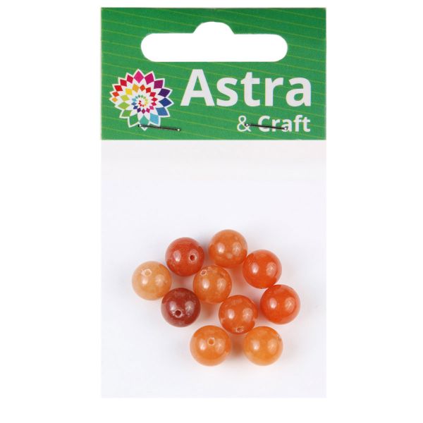 Бусины натуральный камень авантюрин красный 10 мм, 10 шт в упак, Astra&Craft