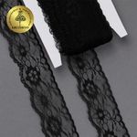 Кружево отделочное в стиле "трикотаж" 40 мм, диз. 281, цв.10 черный, уп. 27,4 м