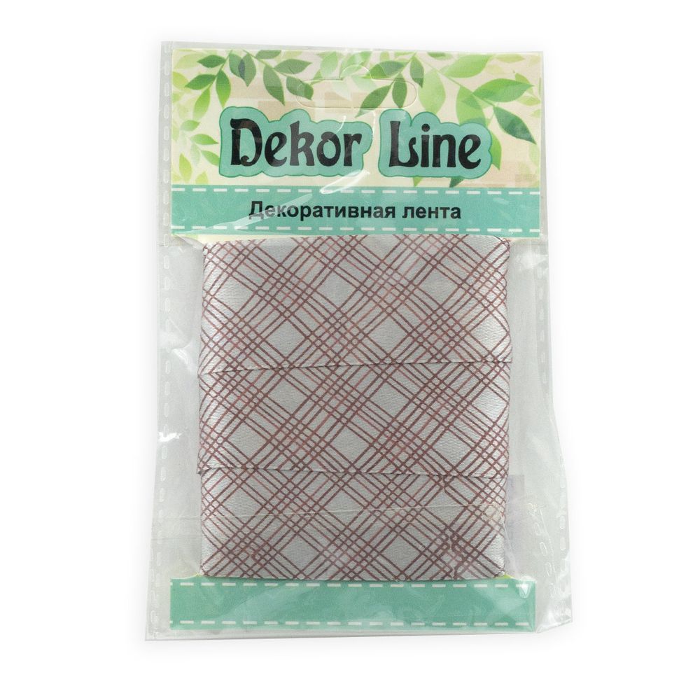 Лента атласная с рисунком Пересечение 25.0 мм / 3 метра, розовый, Globus