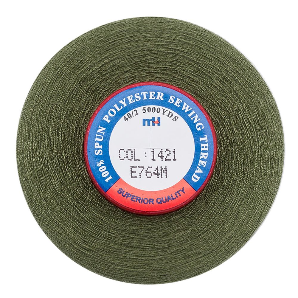 Нитки швейные Euron mH 40/2, 5000 ярд, 1421 темно-оливковый, 1 катушка