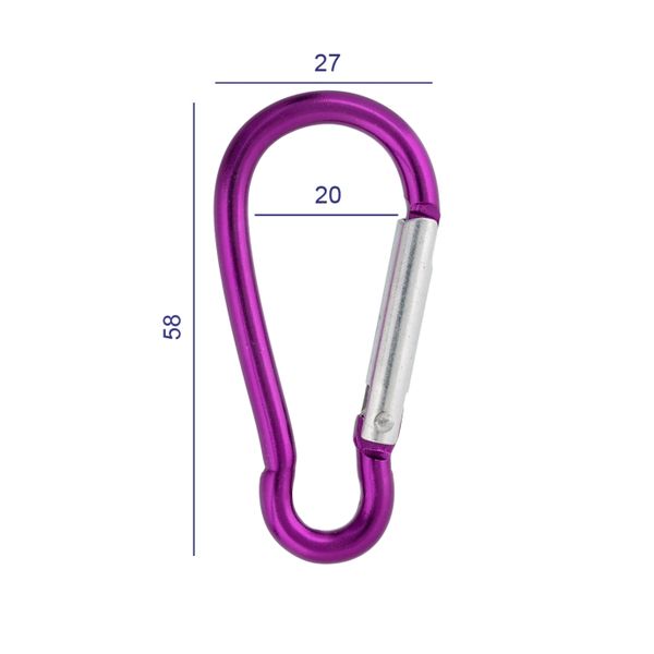Карабин металл 20.0 мм (58х27 мм), 10 шт, 09 фиолетовый, Gamma GH 120/25/10