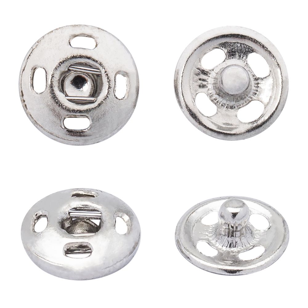 Кнопка пришивная металл ⌀7.0 мм, никель, 36 шт