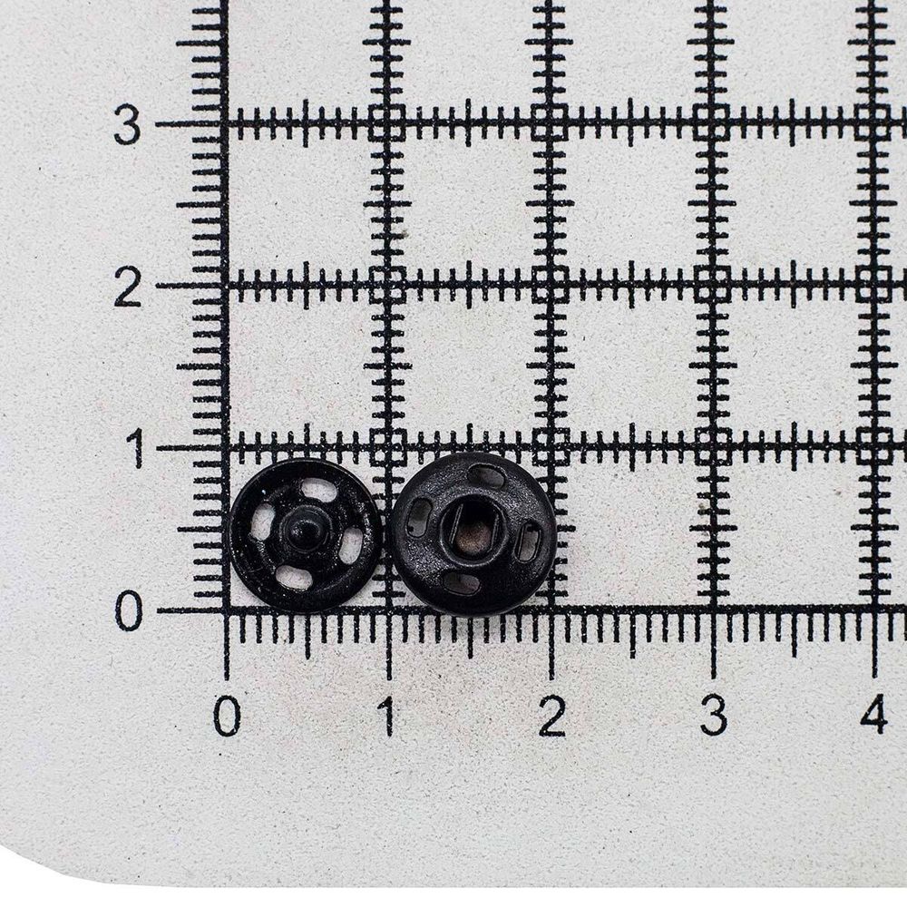 Кнопка пришивная металл ⌀10.0 мм, цв.черный, 36 шт