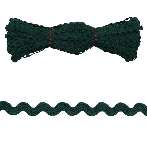 Тесьма вьюнчик 9 мм, 30м (т.зеленый), 30 м