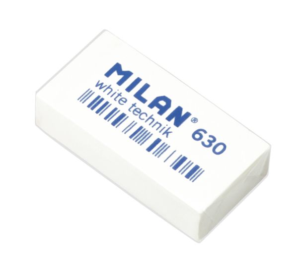 Мягкий ластик technick 630 3,9х1,9х0,9 см, 30 шт, CPM630 белый, Milan