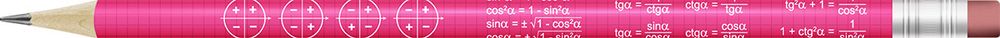 Карандаш графитный круглый с ластиком заточенный ТМ (HB) 12 шт, 3081 Тригонометрические формулы 2, ВКФ 1-PR-12Д