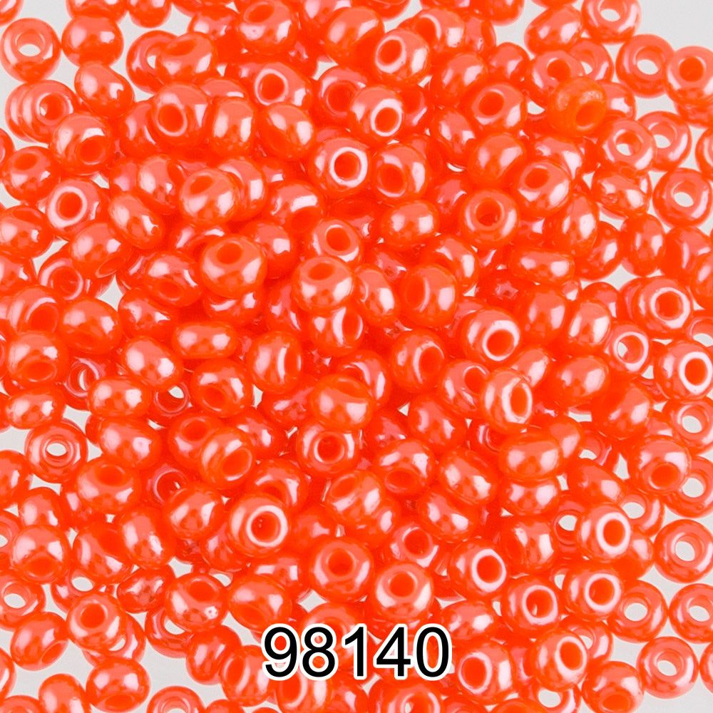 Бисер Preciosa 10/0 (2.3 мм), 500 г, 98140 (Ф159) яр.оранжевый