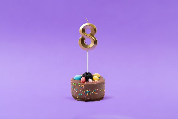 Свеча для торта Цифра 8, 12 шт, Boomzee BCD-11