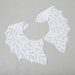 Пришивной кружевной воротник шитьё 120 мм, 5 пар Турция, белый, Gamma VYEM-28-02