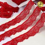 Кружево эластичное (стрейч) 30 мм, L839, цв.101 т.красный уп.50м, Kruzhevo