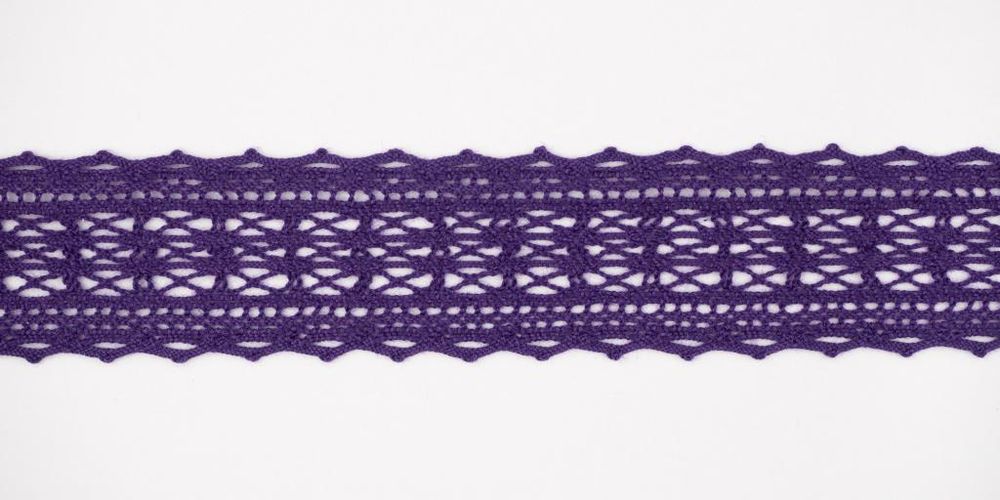 Кружево вязаное (тесьма) 21 мм, цв.фиолетовый, Alfa, 25 метров, AF-379-118 Кружево вязаное (тесьма) 21 мм, цв.фиолетовый, Alfa, 25 метров, AF-379-118
