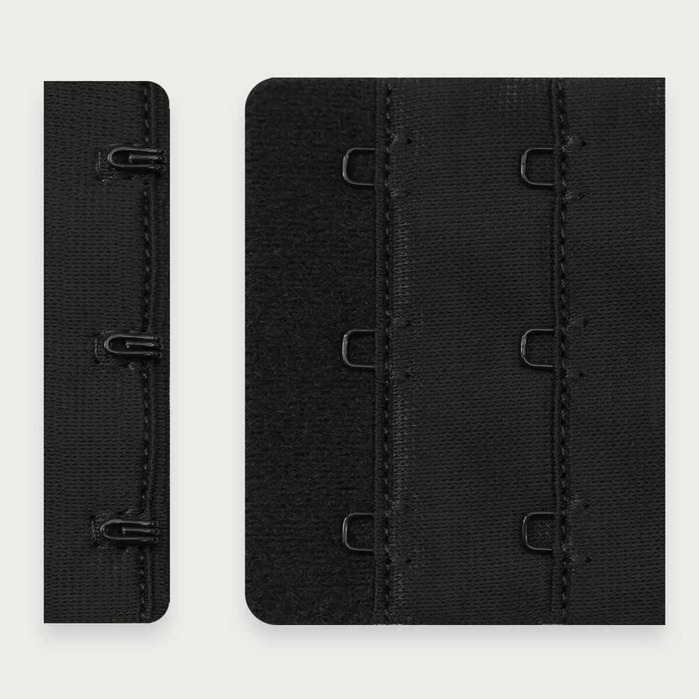 Застежки для бюстгальтера текстильные 3х2, 57 мм, 25 шт, 170 черный, Arta