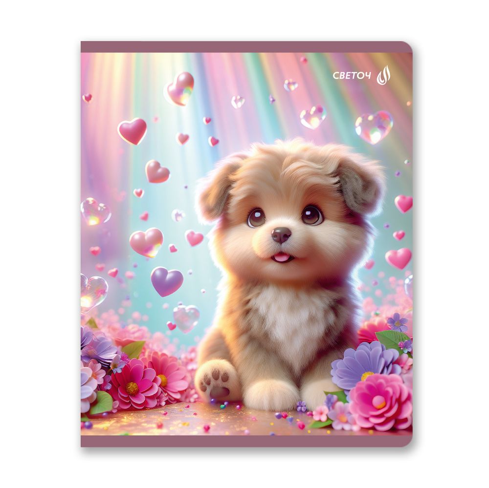 Тетрадь ученическая общая, выборочные блёстки, A5+ 48 л. на скобе 65 г/м², белизна 100 %, 10 шт, клетка, 01130 Микс-Блеск перламутра, Светоч Т83