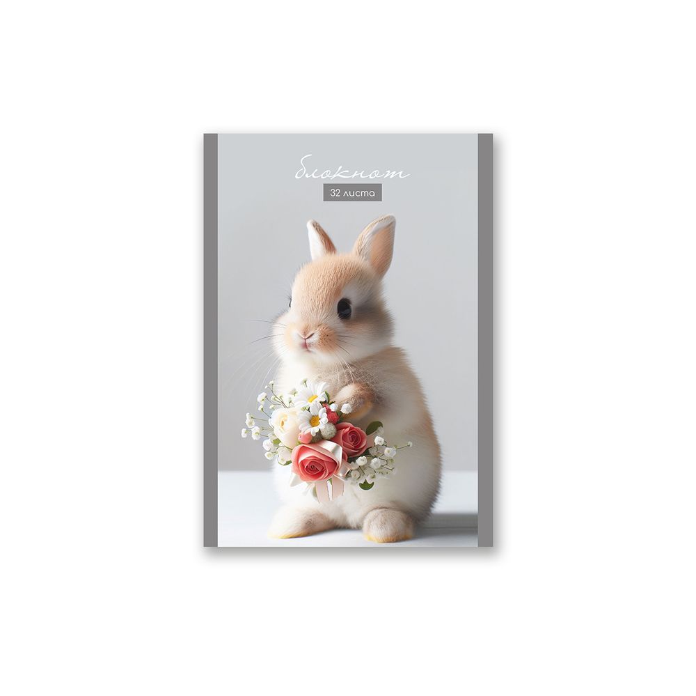 Блокнот на скобе, A6 32 л. 10 шт клетка, Зайка моя 01727, Б260 Светоч