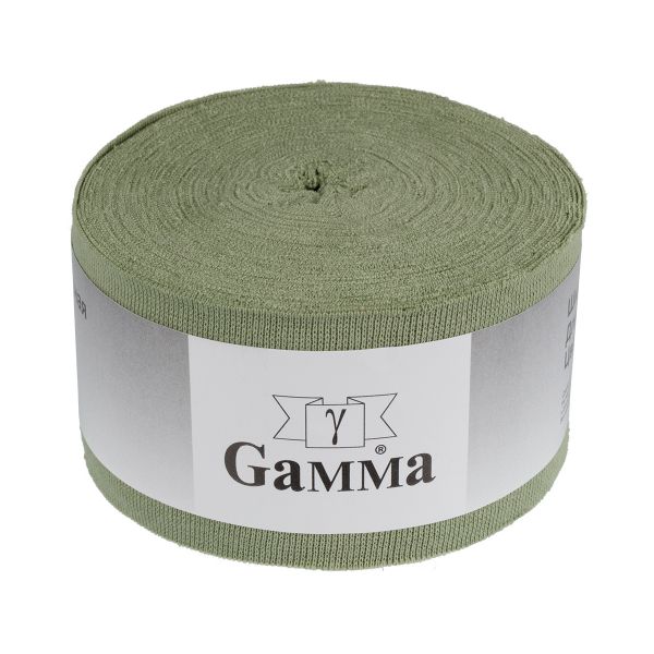 Косая бейка трикотажная 60 мм / 10 метров, (рибана), 013 фисташковый, Gamma