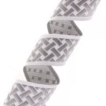 Лента (тесьма) жаккардовая 35.0 мм / 10±0.5 метров, бордюр Плетеный орнамент 35274 V4 серый