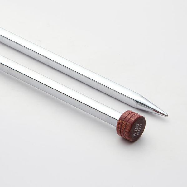 Спицы прямые Knit Pro Nova cubics 7 мм / 30 см, никелированная латунь, серебристый, 2 шт, 12283