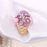 Набор для вышивания бисером Klart, Брошь. Мороженое, 3.5х5 см