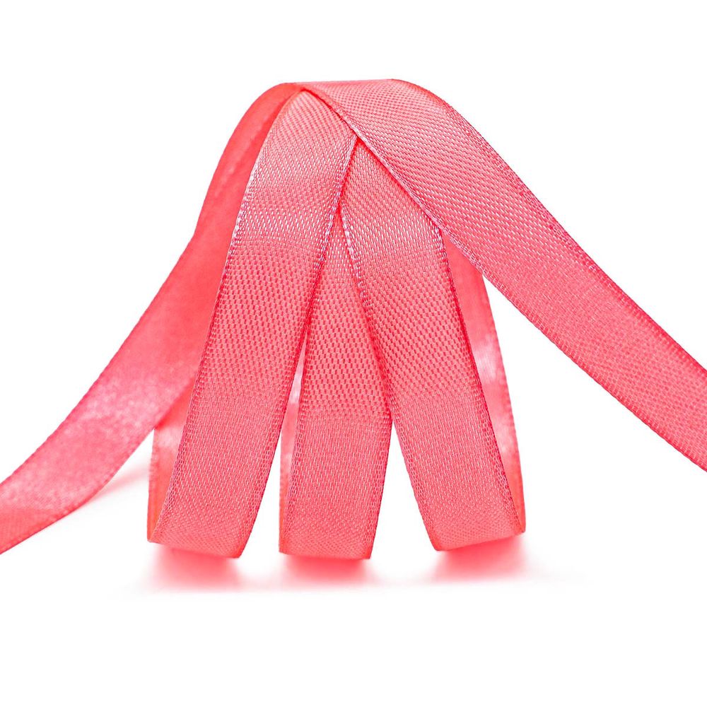 Лента атласная 1-сторонняя 12.0 мм / 22.86±1 метров, 024 коралловый, Globus