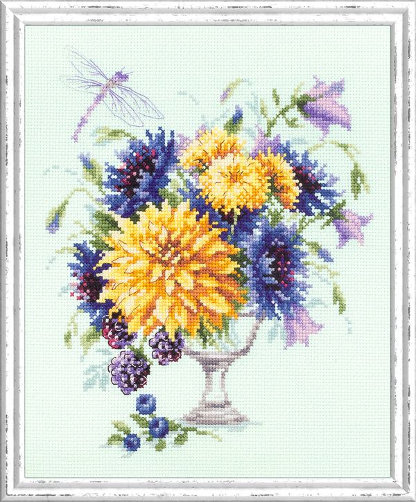 Набор для вышивания нитками Чудесная игла, Летний Букетик 20х23 см