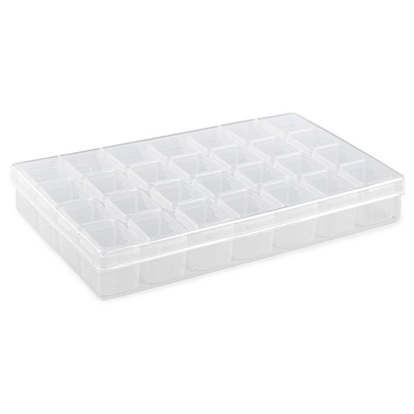 Органайзер для бисера с ячейками 10.6х17.5х2.6 см, 28 яч., пластик, прозрачный, Gamma ОМ-028