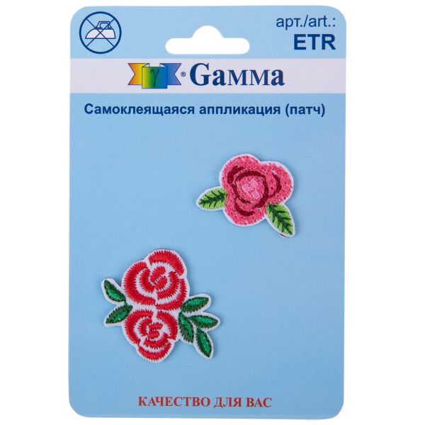 Термоаппликация Цветы 3.1х3.1 см, 2 шт, 01-113, Gamma ETR