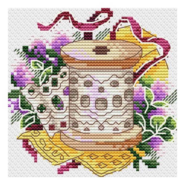 Набор для вышивания нитками МП Студия, Рукодельные штучки. Кружево 11х11 см