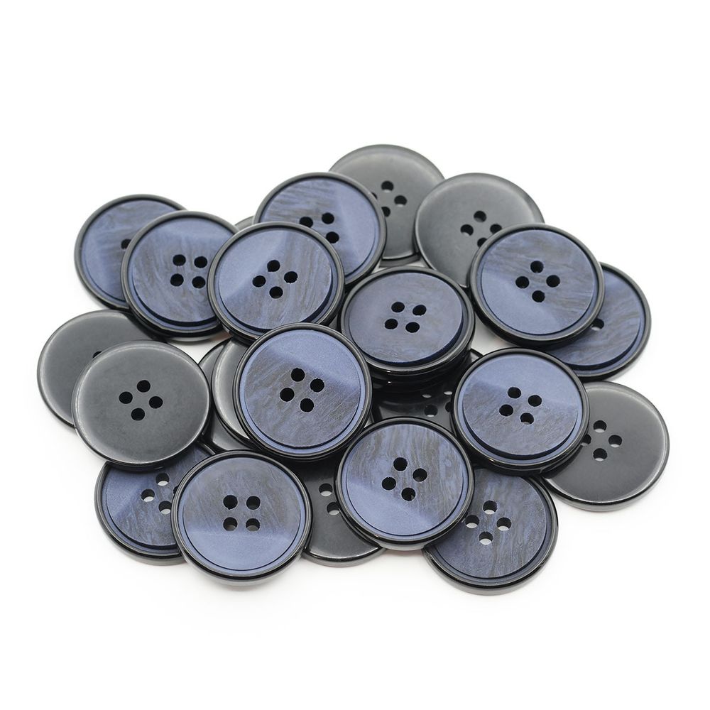 Пуговицы 4 прокола 40L (25мм), (Blue (синий)), 24 шт