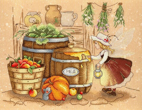 Набор для вышивания нитками МП Студия, Золушка 30х21 см