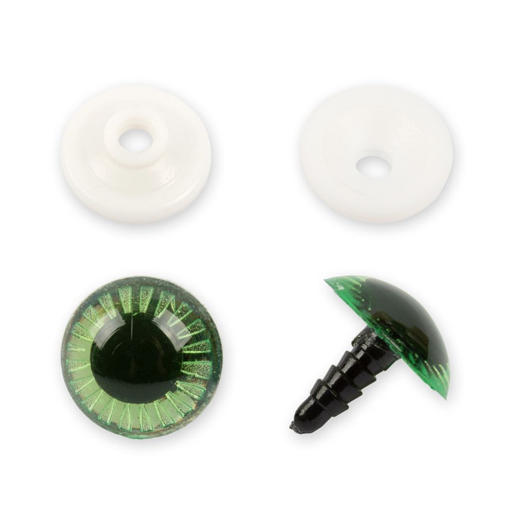 Глаза для кукол и игрушек пластиковые с фиксатором ⌀20 мм, 50 шт, зеленый, HobbyBe PGSL-20F