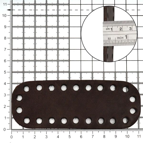 Дно для сумки мини, 11см / 4,2см, дизайн №506, 100% кожа (толстая кожа) (71 темно-коричневый)