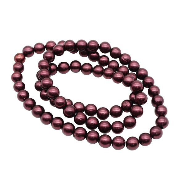 Бусины пластик ⌀10 мм, на нитке, 0404-0256, цв. В (B33 коричневый)