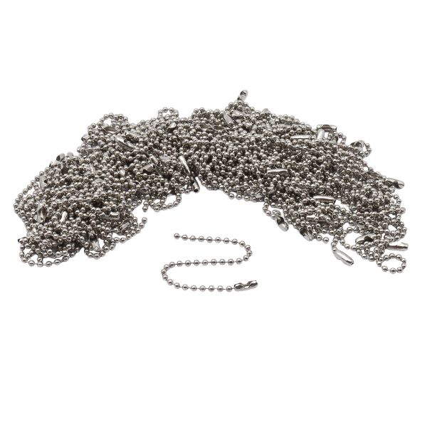 Мулька / биркодержатель (цепочка шариковая) 0,2х10 см металл (уп.~100 шт) New Star (никель)