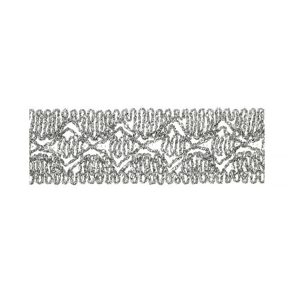 Тесьма металлизированная MTR-13 33 мм, 22.5 м, серебро, Gamma