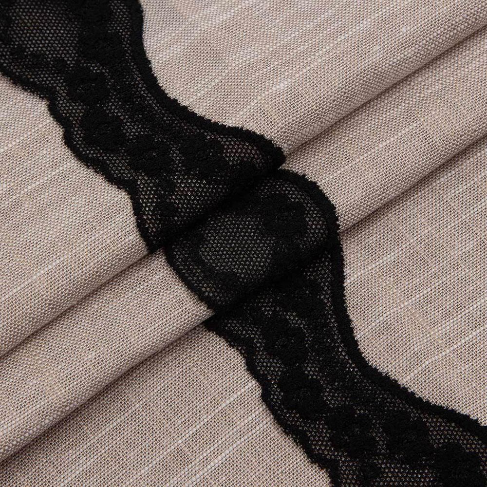 Кружево эластичное (стрейч) 40 мм, 3,4 м, ±4 см, черный