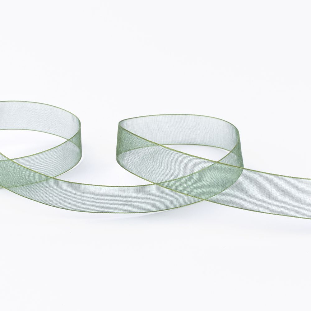 Лента капроновая (органза) 15.0 мм / 22.8±1 метра, 078 болотный, Blitz OR-15