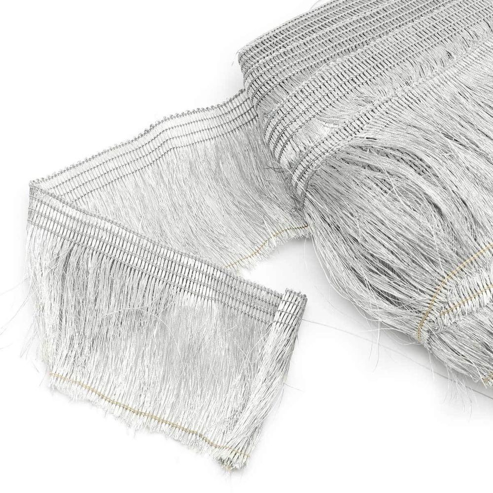 Бахрома отделочная 85.0 мм / 25 метров, металлизированная серебро