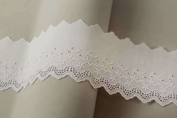 Кружево шитьё 85 мм / 10 м, белый, Gamma GYEM-8501