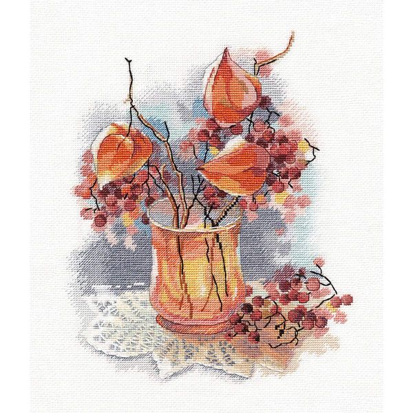 Набор для вышивания нитками Овен, Натюрморт с физалисом 21х25см