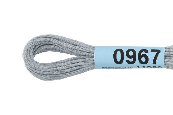 Мулине Gamma 100% хлопок, цв.0967 св.серый, 24 мотка по 8 метров