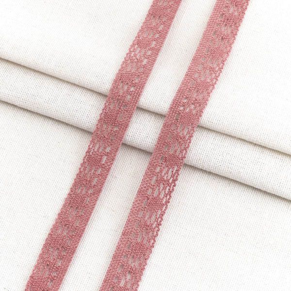 Тесьма отделочная 16 мм / 18.2 метра, А7173 хлопок, вязаная, пыльная роза, 21209