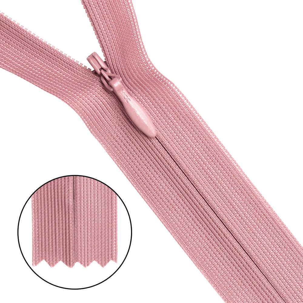 Молния потайная (скрытая) Т3 (3 мм) 1 зам., н/раз., 50 см, св. брусн., 31308 / 50, 10 шт