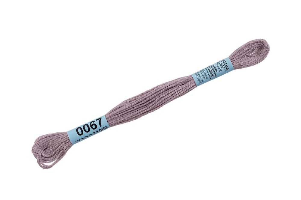 Мулине Gamma 100% хлопок, цв.0067 сиренево-серый, 24 мотка по 8 метров