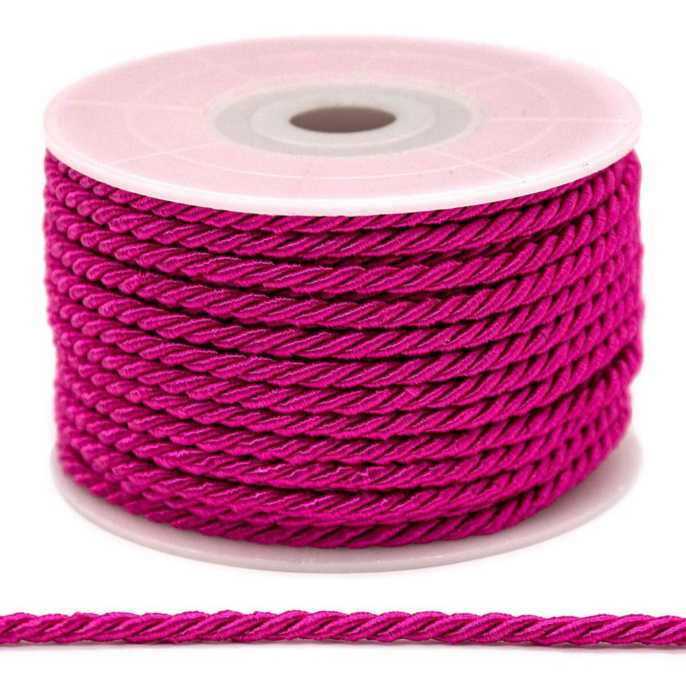 Шнур витой ⌀3.0 мм / 18.29 метров, 52 ярко-розовый