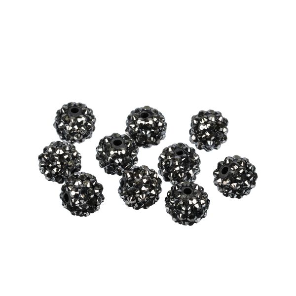 Бусины пластик ⌀14 мм, 10 шт, №12 т.серебро, Zlatka BWR-14