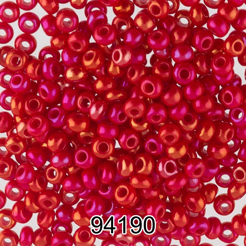 Бисер Preciosa круглый 10/0, 2.3 мм, 500 г, 94190 (Ф323) красный